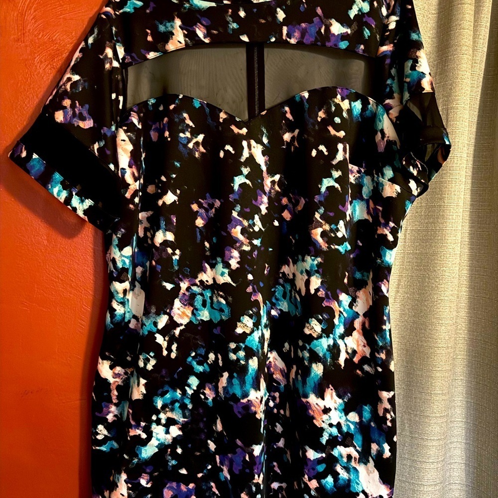 Boutique dress body-con sheer size 3x excellent condition zips up the back